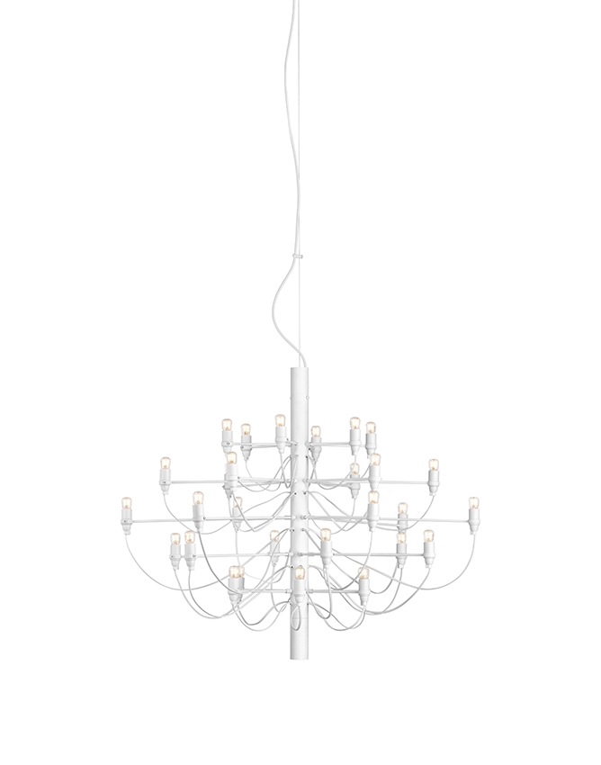 2097/30 Kronleuchter LED mit klaren Leuchtmitteln, mattweiß